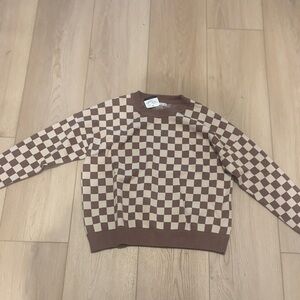 Brown Checkered Sweater